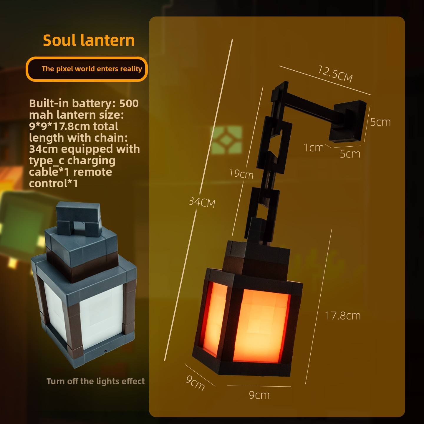 ImagineGifts™ Minecraft Lantern- Bring Minecraft To Your Room!